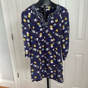 Boden Purple Dark Blue Floral Dress